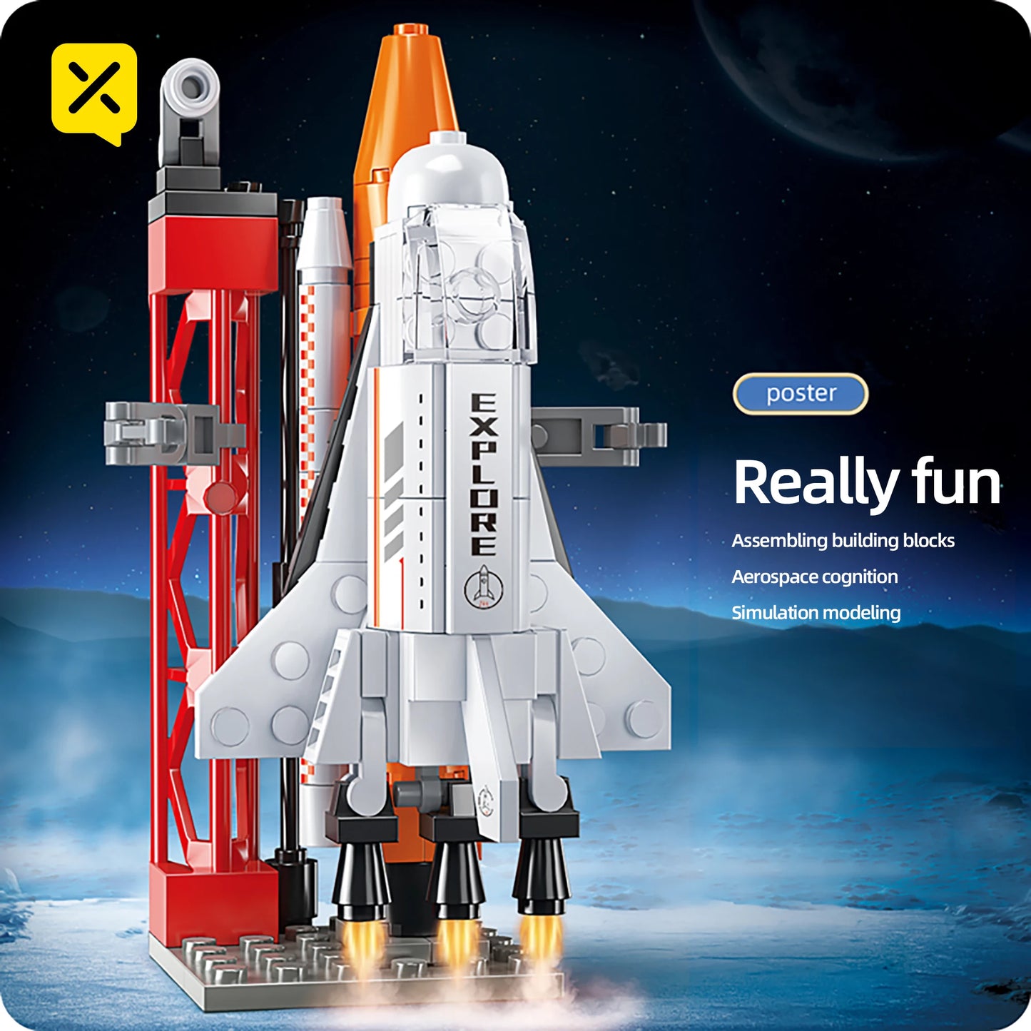 Bouwpakket Raket Lanceerbasis – 133-delige Ruimtevaart Modelset