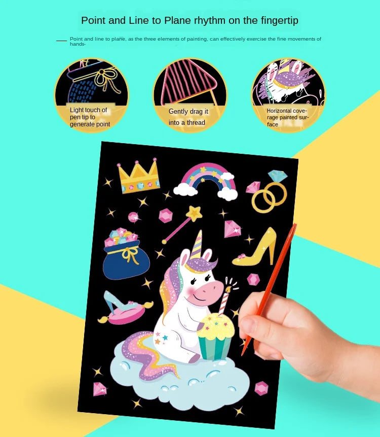 Krastekeningen Regenboog Dinosaurus – Creatieve DIY Tekenset voor Kinderen