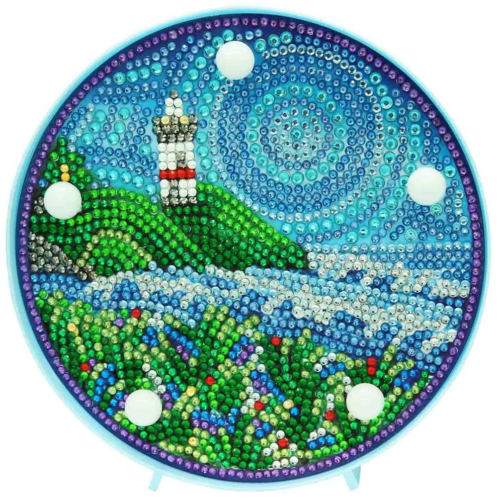Diamond Painting Lamp met Mandala en Landschap Ontwerp