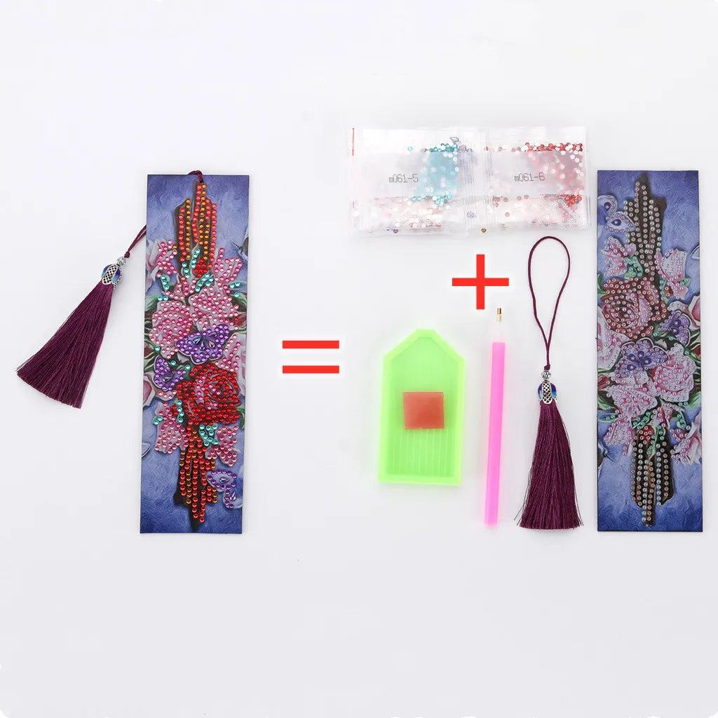 Diamond Painting Boekenlegger met Vlinder en Speciale Vormige Steentjes