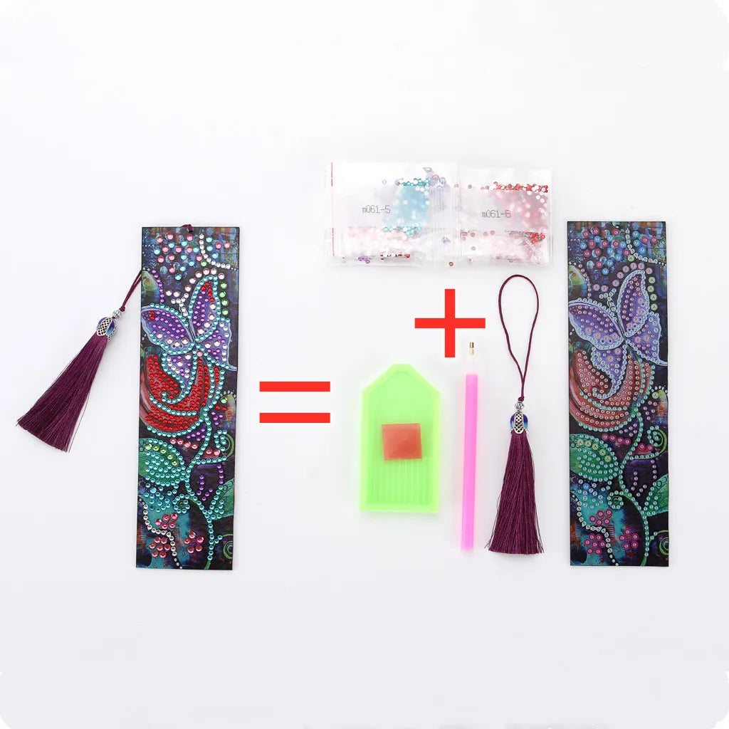 Diamond Painting Boekenlegger met Vlinder en Speciale Vormige Steentjes