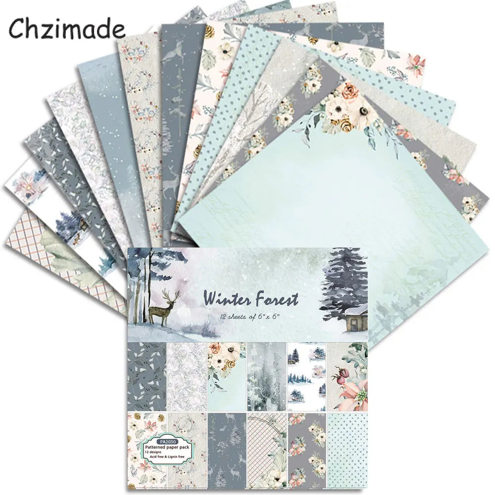 12 Vellen Vintage Scrapbook Papier – 15x15cm - 010