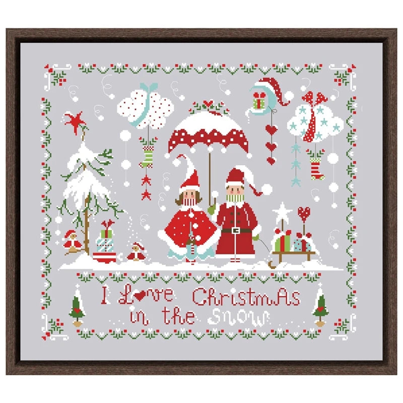Borduurpakket Kerstmis Cartoon – Telpatroon op 11/14/18ct Aida
