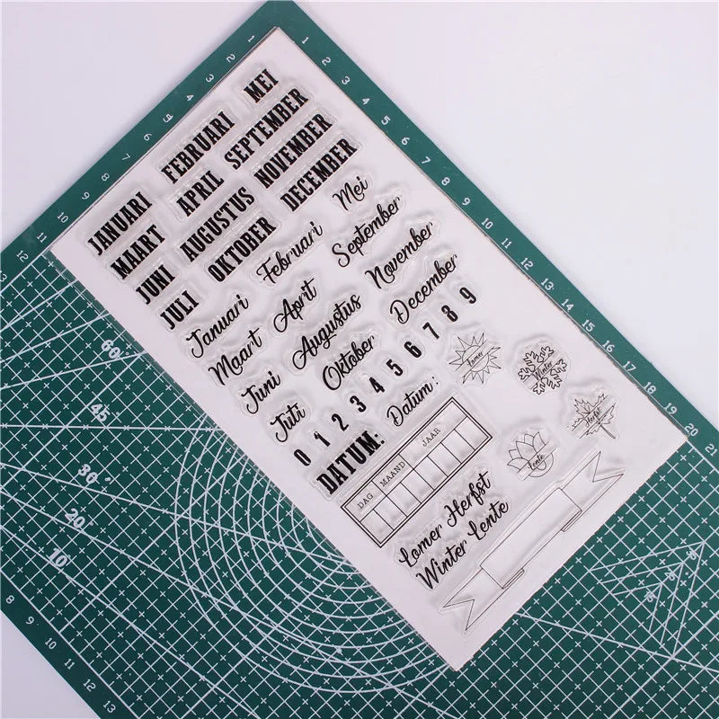 Stempels Nederlands Transparant Silicone Scrapbooking - Kalender items