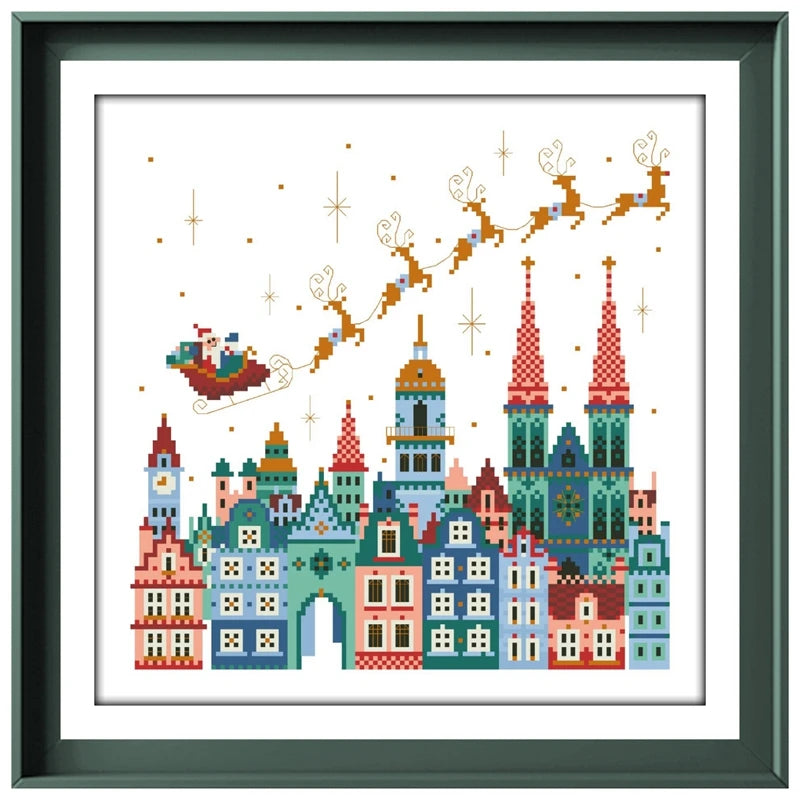 Borduurpakket Kerst – Kruissteek Patroon Christmas is Coming
