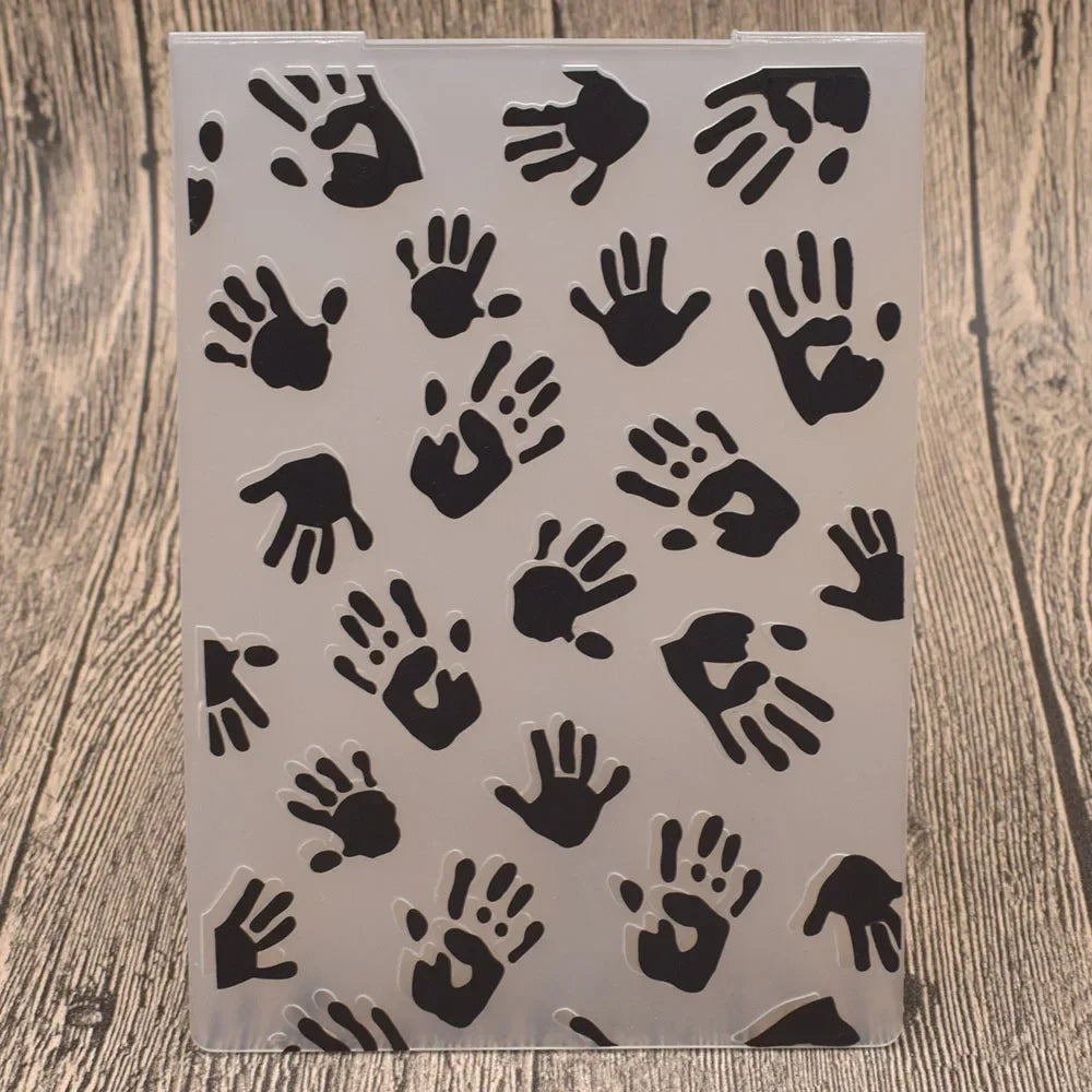 Embossing folder handpalmen voor kaarten maken en scrapbooking