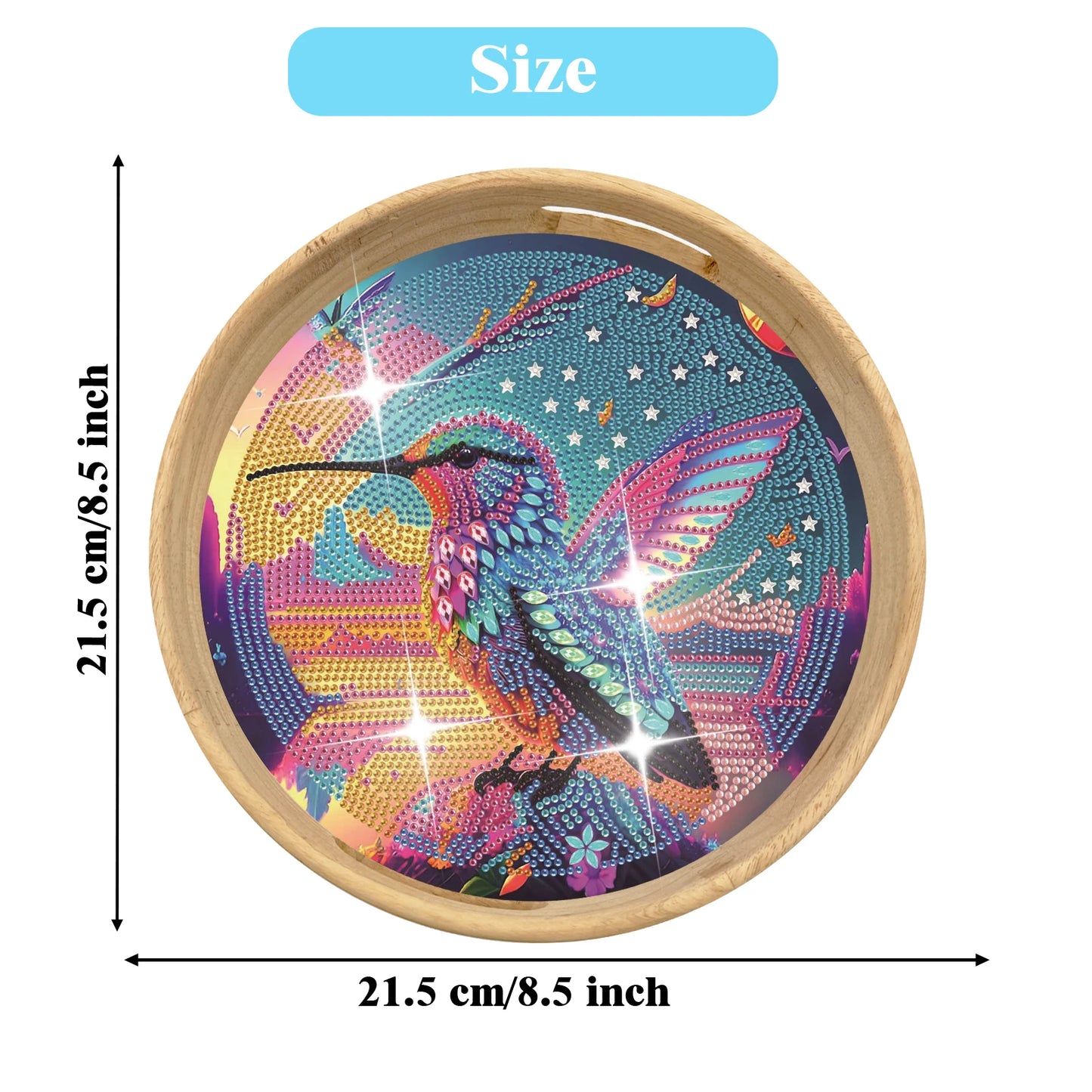 Diamond Painting Dienblad Houten Set met Dierenontwerp – Rond Model