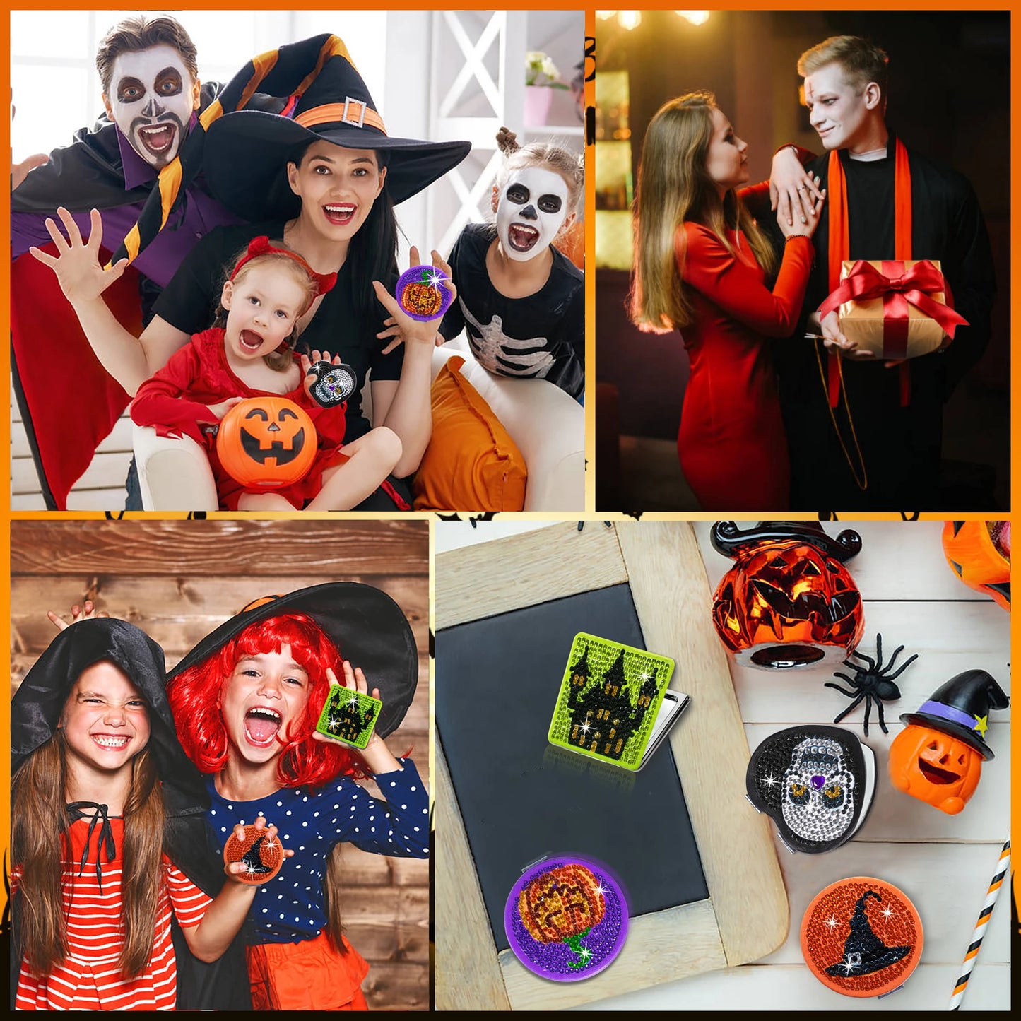Diamond Painting Make-up spiegel Halloween Compact - 4 Stijlen, Opvouwbaar en Draagbaar