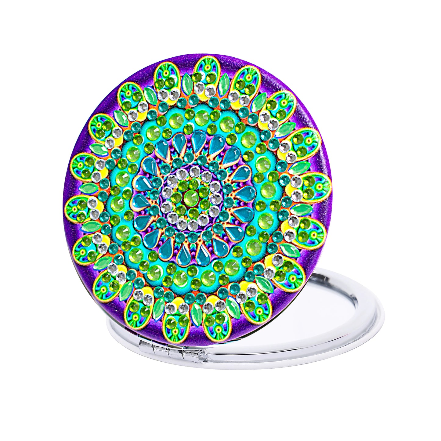 Diamond Painting Make-up spiegel Mandala Bloemen - Dubbelzijdig