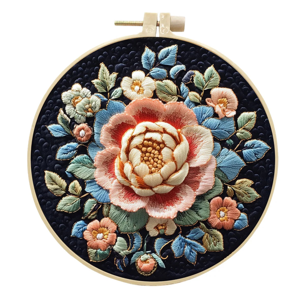 Borduurpakket Bloemenlandschap – Compleet Starterset zonder/met borduurring - 15cm