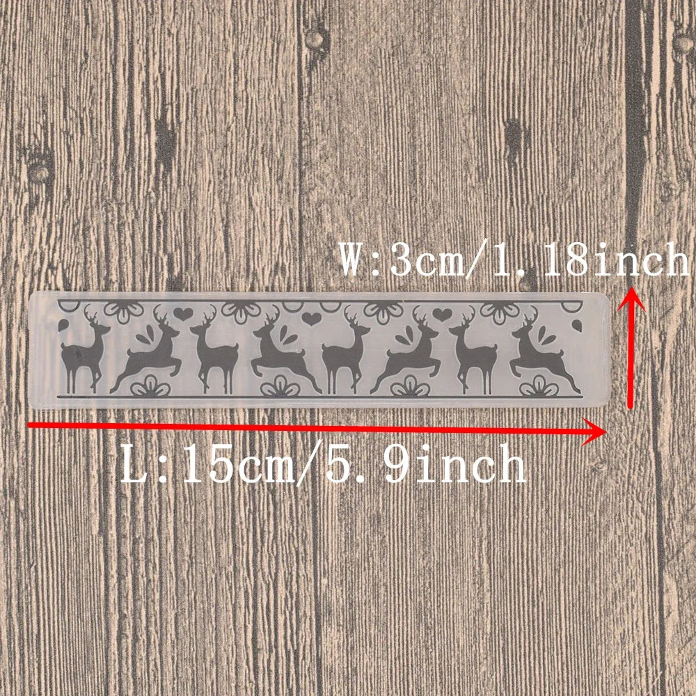 Embossing folder rendieren - stencil voor kaarten en scrapbooking 3x15cm