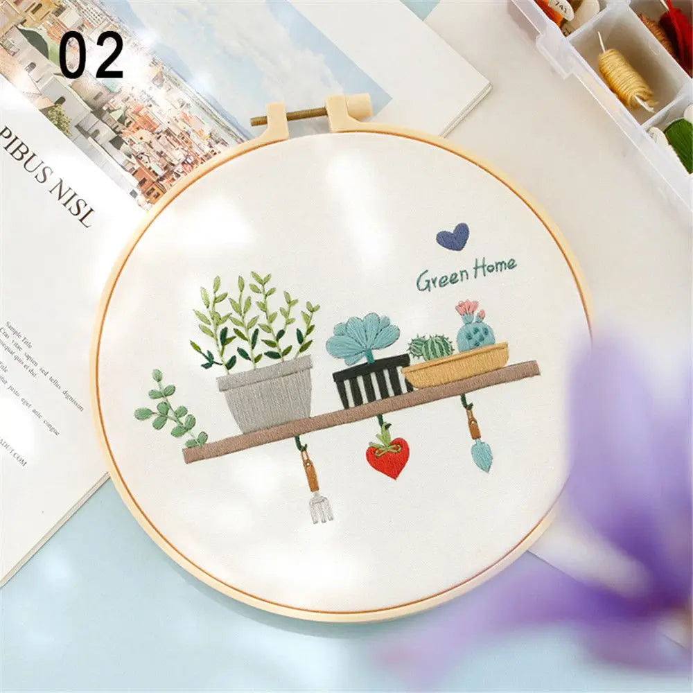 Borduurpakket Bloemen – Compleet Startpakket met borduurring (20 cm)