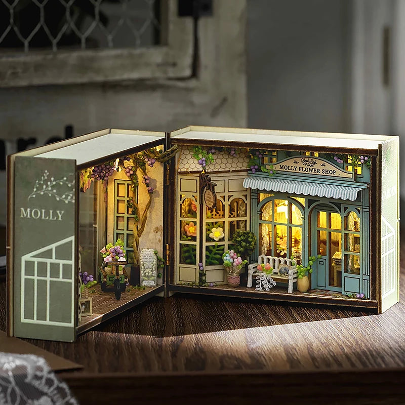 Zelfbouw Miniatuurhuisje met Meubels en LED Verlichting - Zonder Stofkap