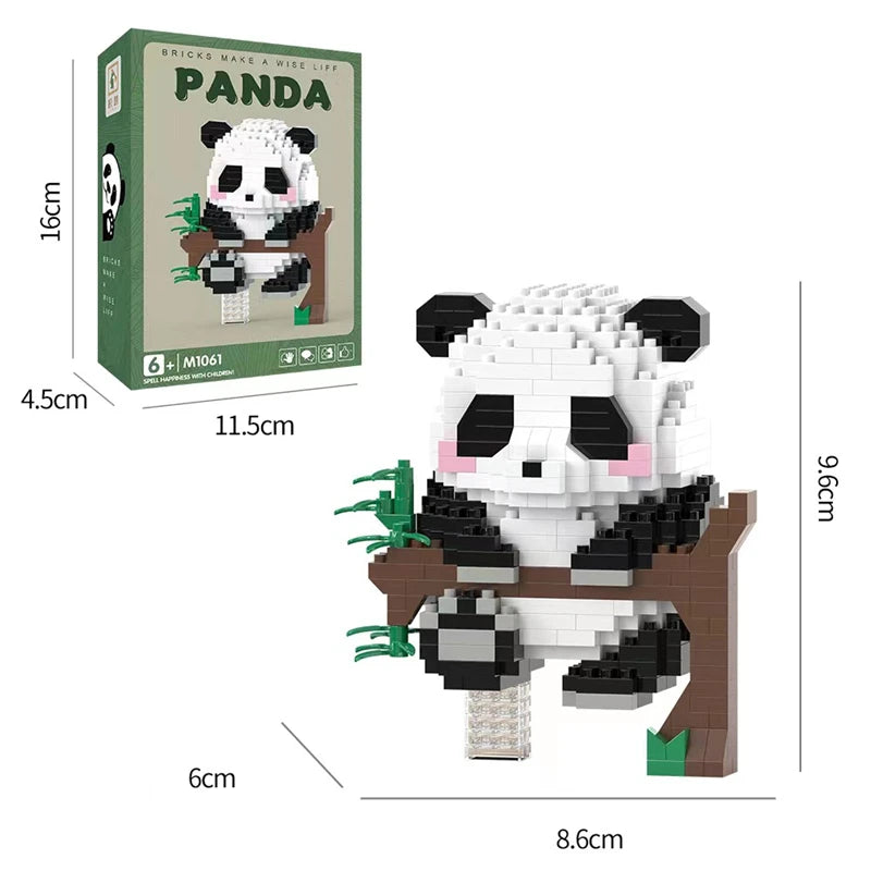 Bouwpakket Panda met Bloemen – Schattige Mini Blokken voor Jong & Oud