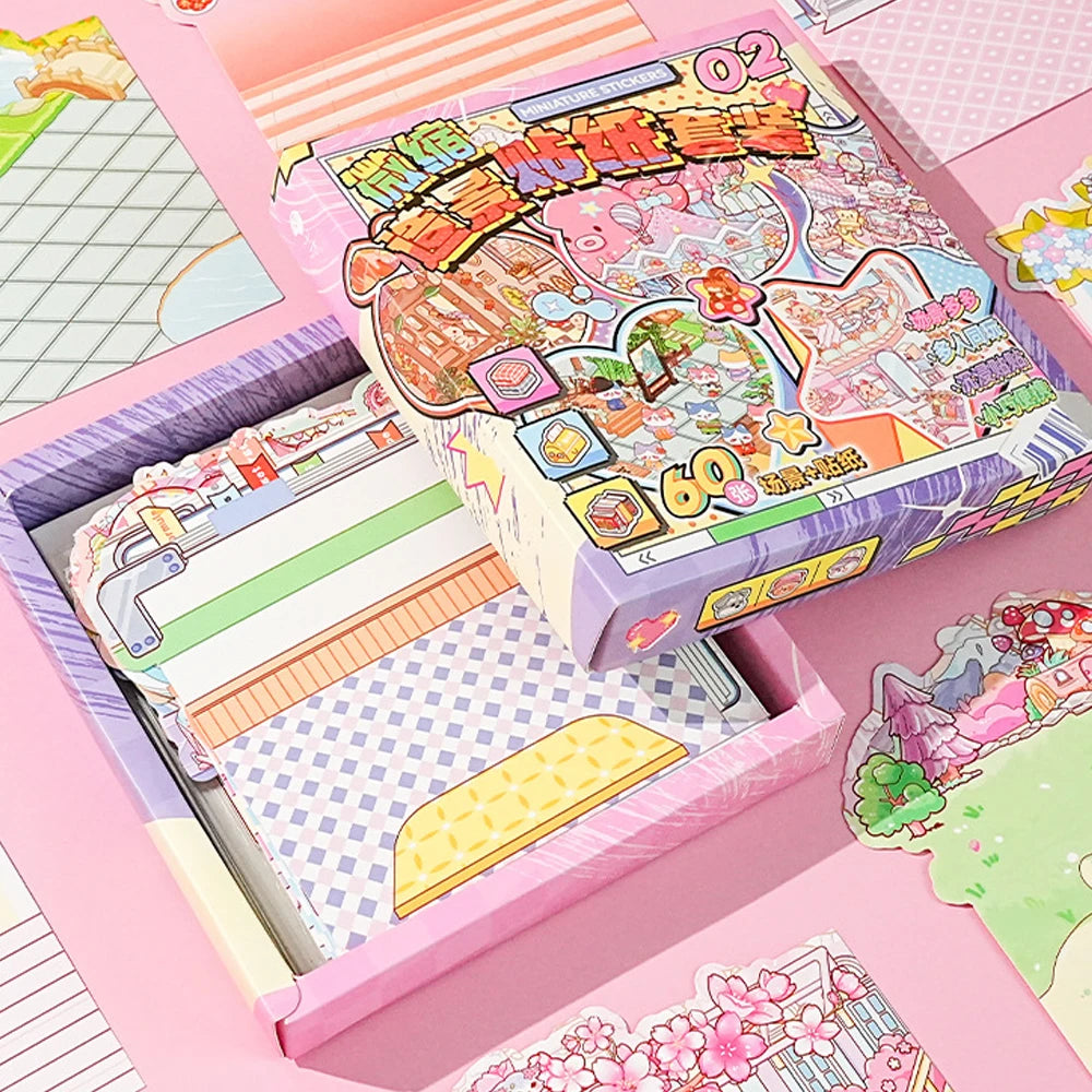 Sticker homestyling set 20in1 landschap stickeralbum voor kinderen