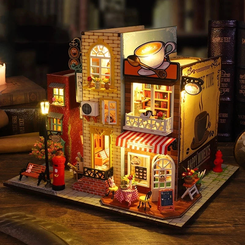 Zelfbouw Miniatuurhuisje met Verlichting – Boekhoek & Poppenhuis