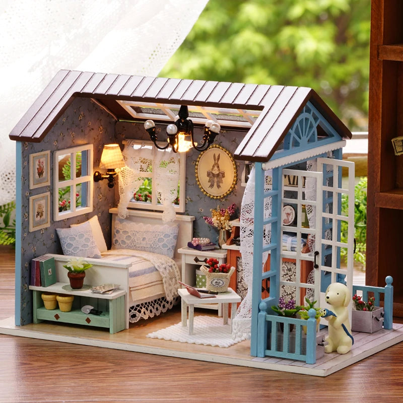 Zelfbouw Miniatuurhuisje - Knus Café met Verlichting