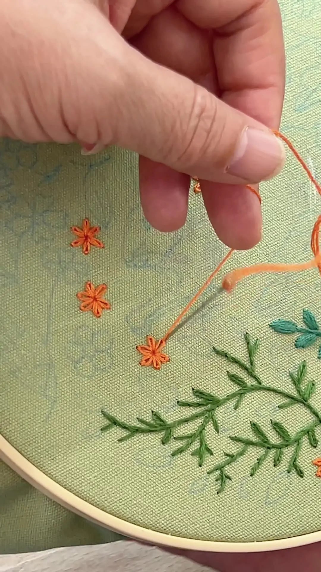Borduurpakket rond - Konijn met bloemen kruissteek set voor beginners
