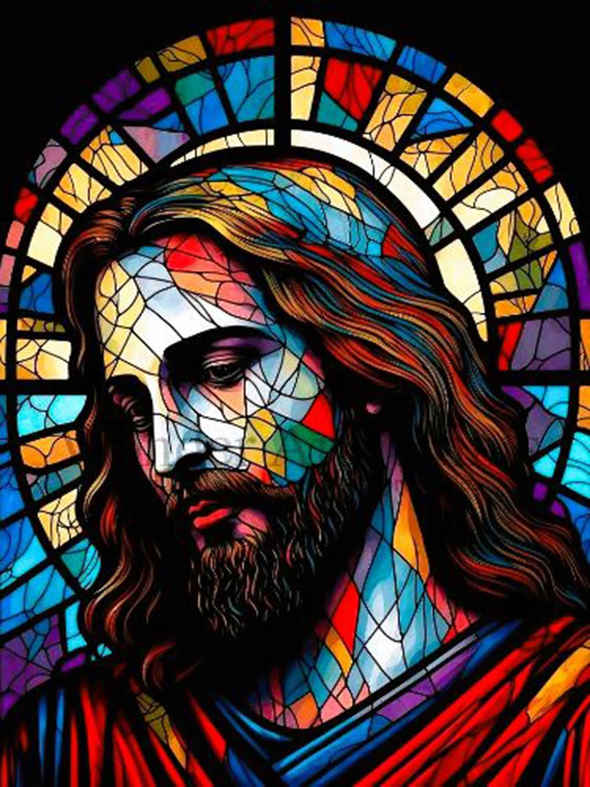 AB Diamond Painting op canvas – Religieus Thema – Jezus – Volledige bedekking – Keuze uit ronde of vierkante AB/Fairydust steentjes