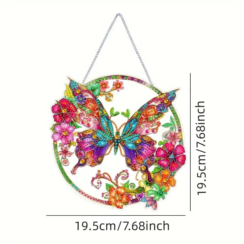 Diamond Painting Hangend ornament Vlinder, kolibri en libelle