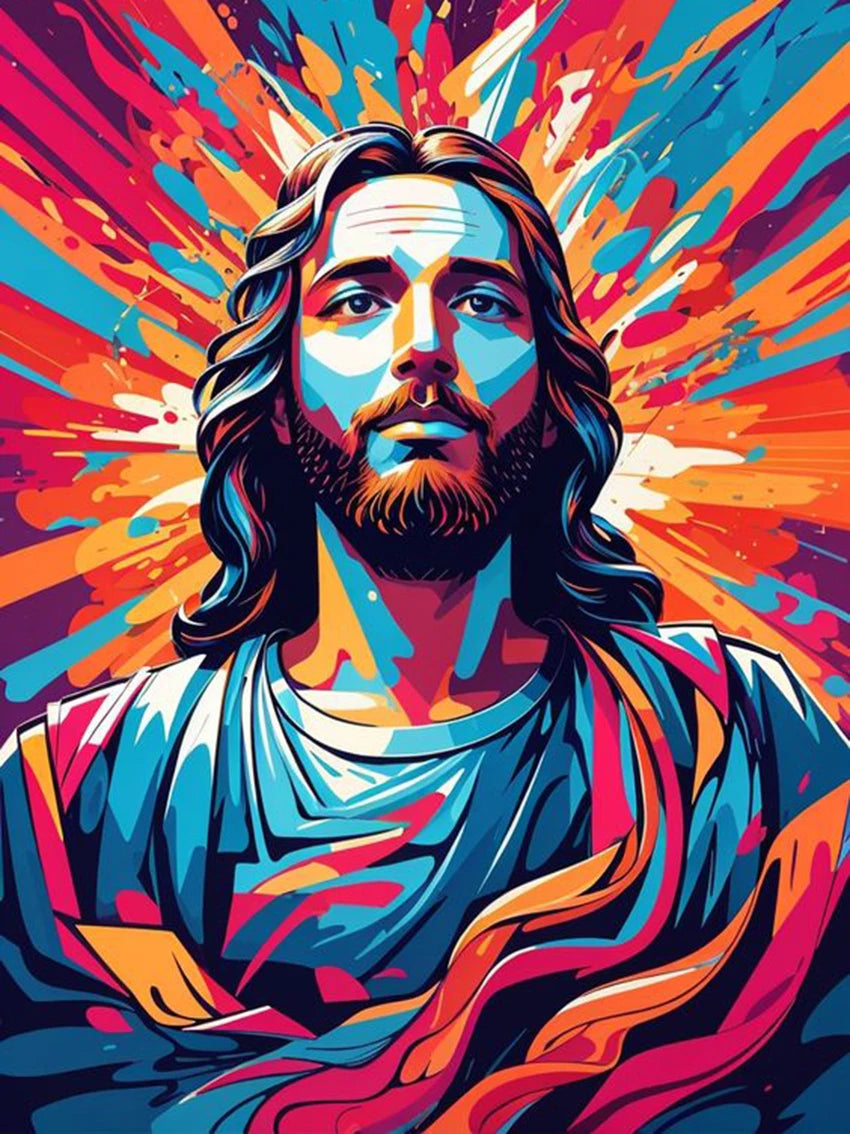 AB Diamond Painting op canvas – Religieus Thema – Jezus – Volledige bedekking – Keuze uit ronde of vierkante AB/Fairydust steentjes