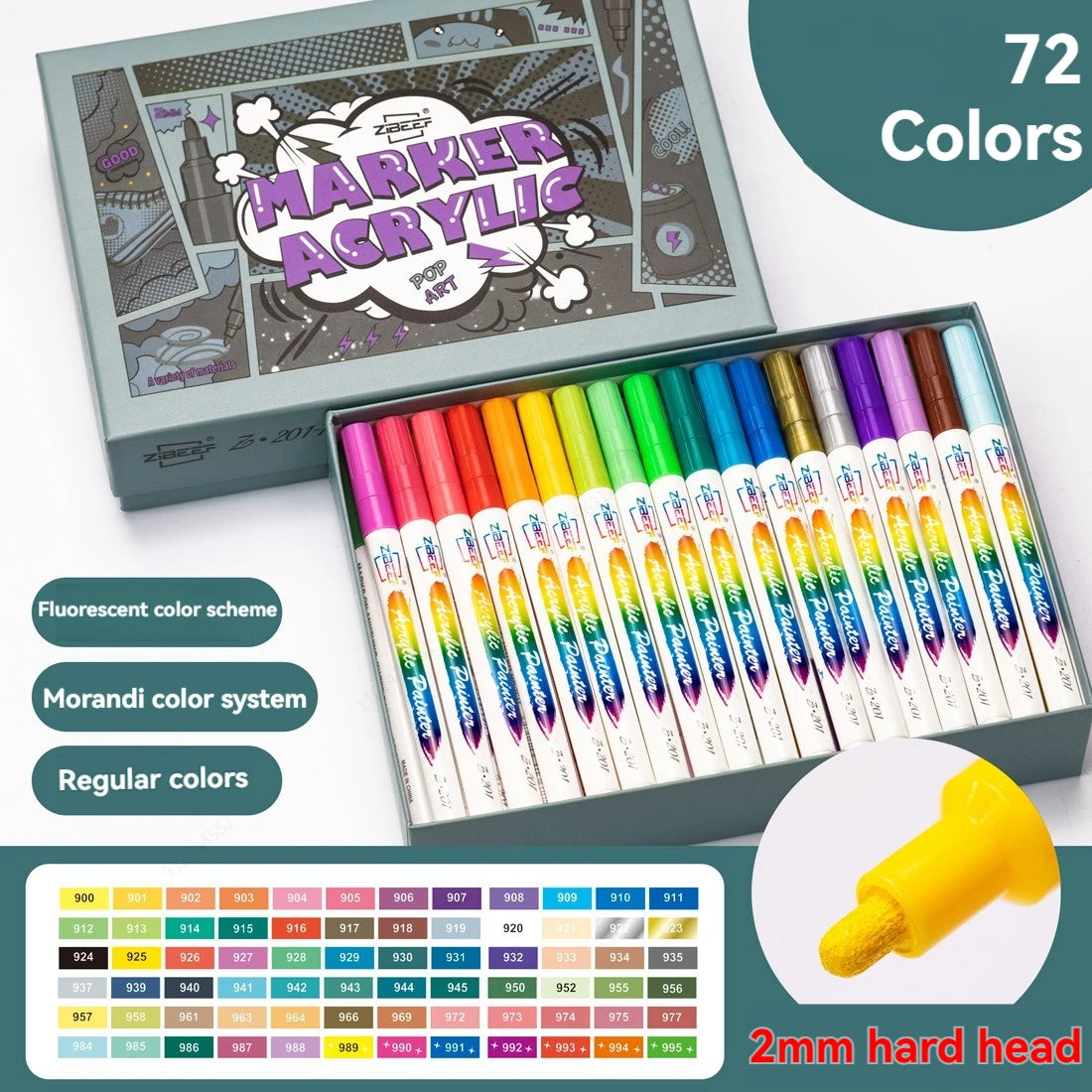 Stiften set tot 12-120 kleuren acrylverf stiften voor steen, textiel, glas & canvas
