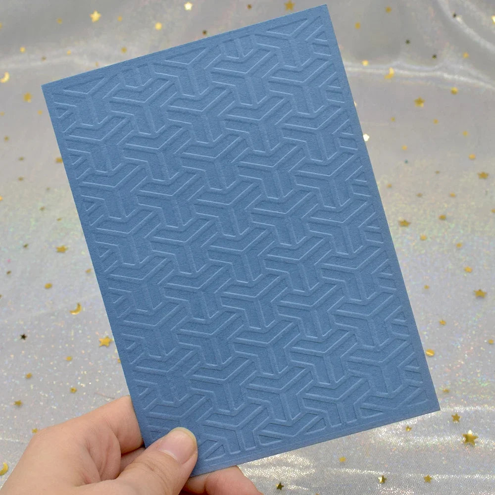 Embossing folder met geometrisch 3D patroon voor kaarten en scrapbooking