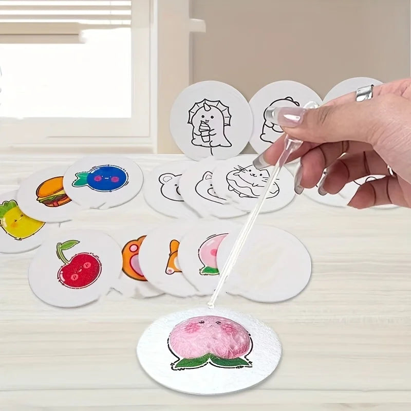 Schuim textuur tekenen 3D ronde platen – creatief DIY knutselplezier