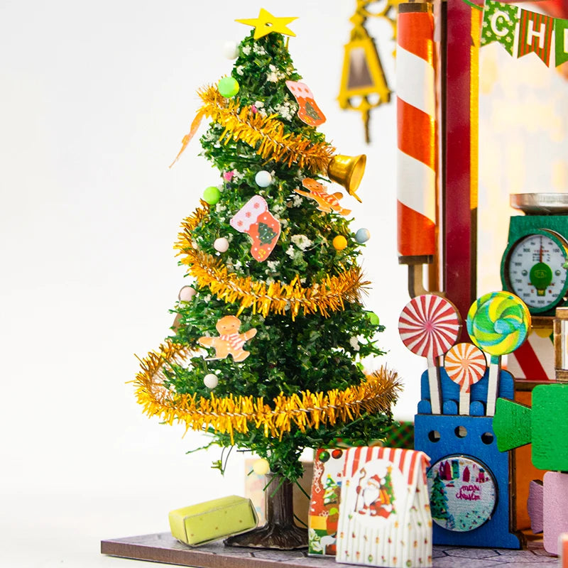 Zelfbouw miniatuur huisje – Kerst snoep cottage 3D houten bouwpakket