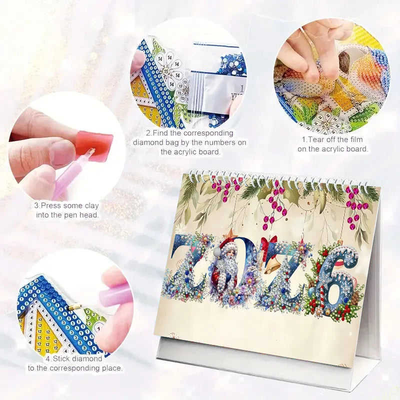 Diamond Painting Kalender met 13 afbeeldingen en 4 varianten