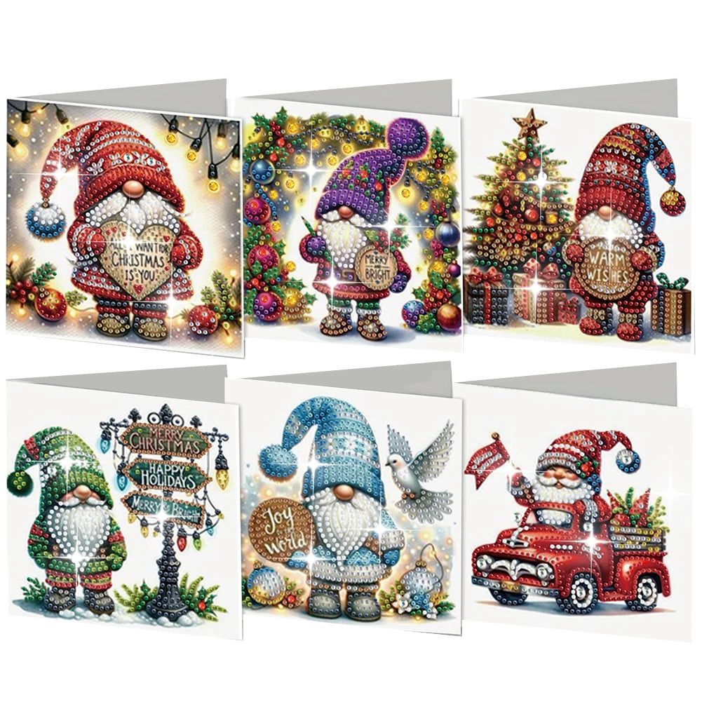 Diamond Painting Kerstkaarten set – 6 stuks creatieve kerstkaarten maken - HK025