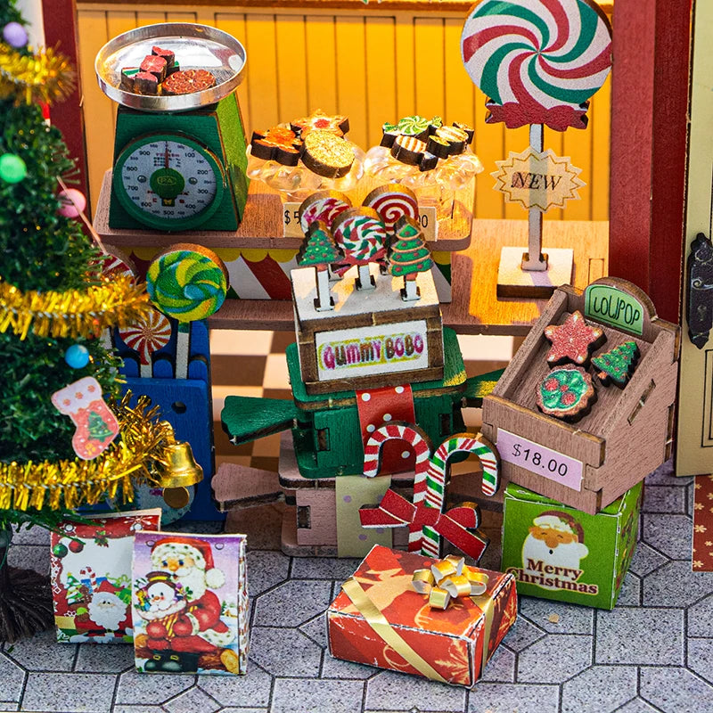 Zelfbouw miniatuur huisje – Kerst snoep cottage 3D houten bouwpakket