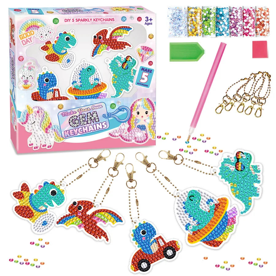 Diamond Painting Sleutelhanger set - Zeemeermin en Eenhoorn - voor kinderen