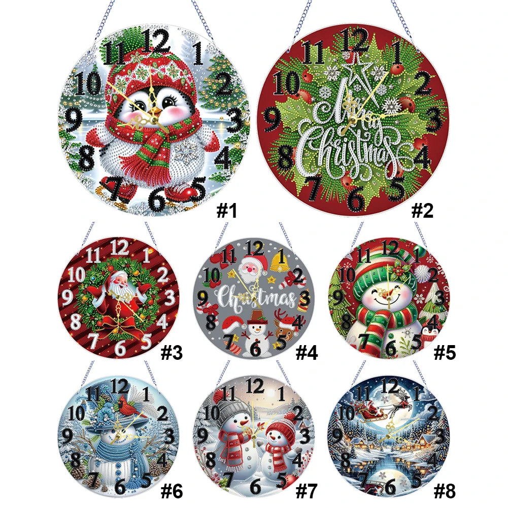 Diamond Painting Klok Kerst Hanger – Creatieve Kunst Klokset