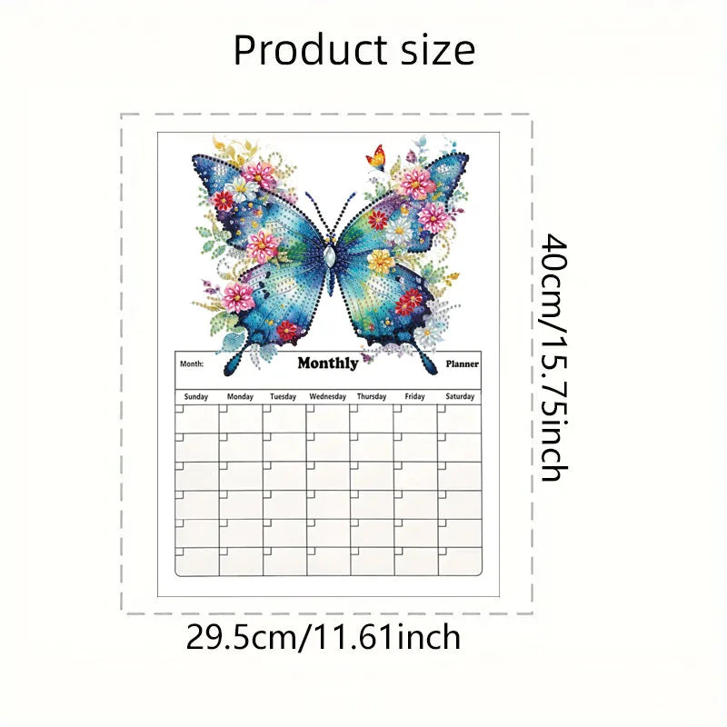 Diamond Painting Kalender Vlinder Magnetische Planner voor Koelkast