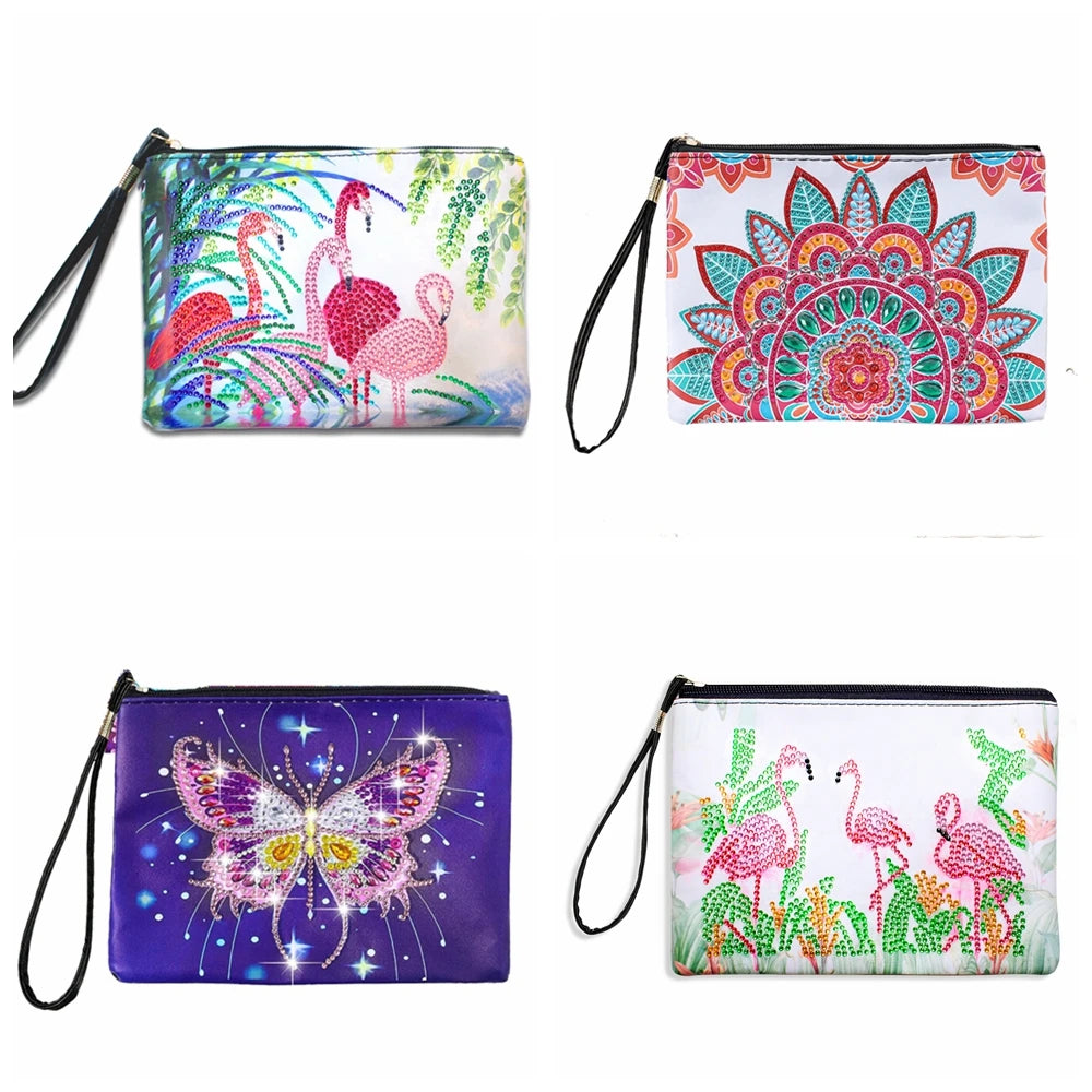 Diamond Painting Etui - Vlinder Mandala Handtas van PU Leer