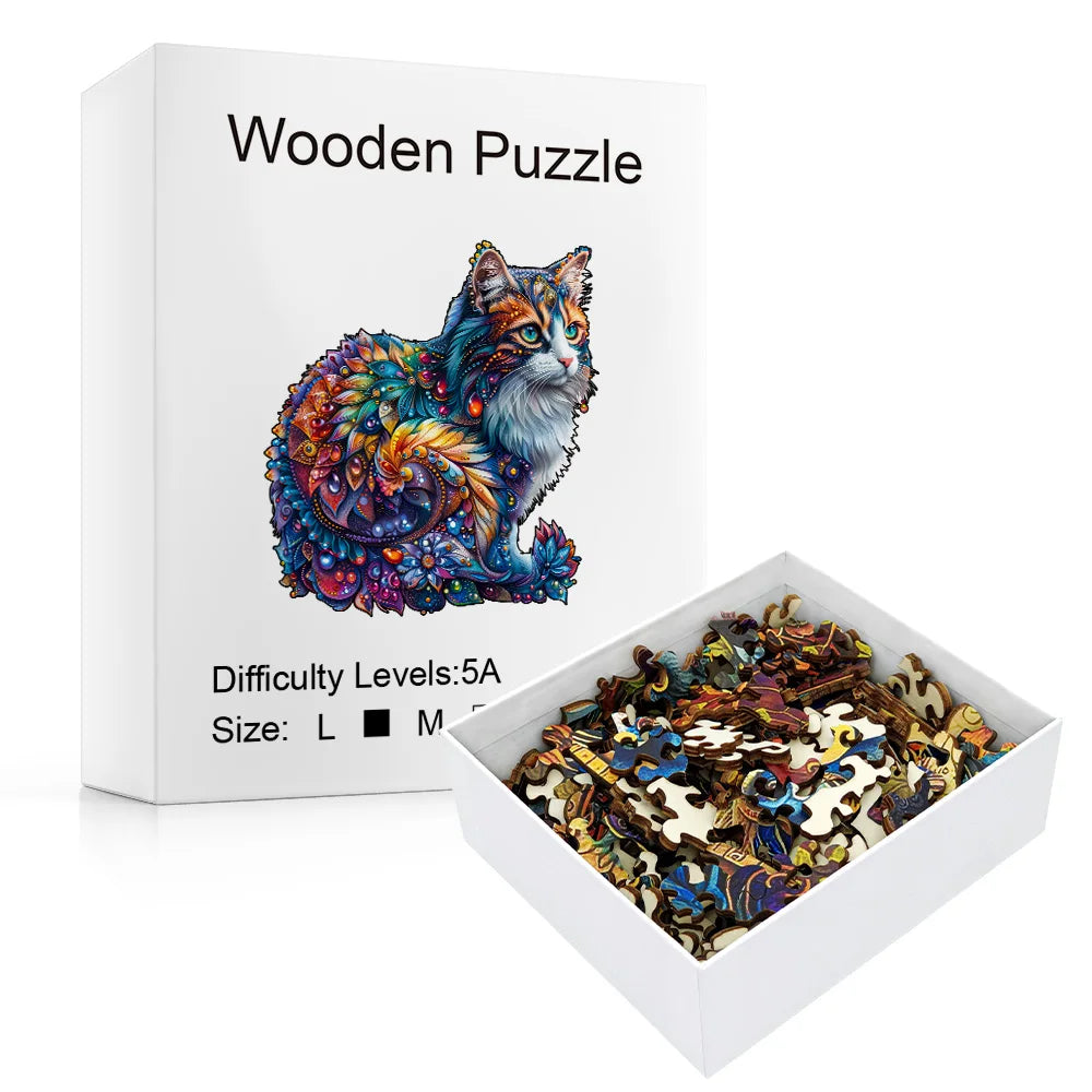 Houten figuren puzzel - Kleurrijk - Unieke dierenvormige puzzelstukjes voor volwassenen en kinderen