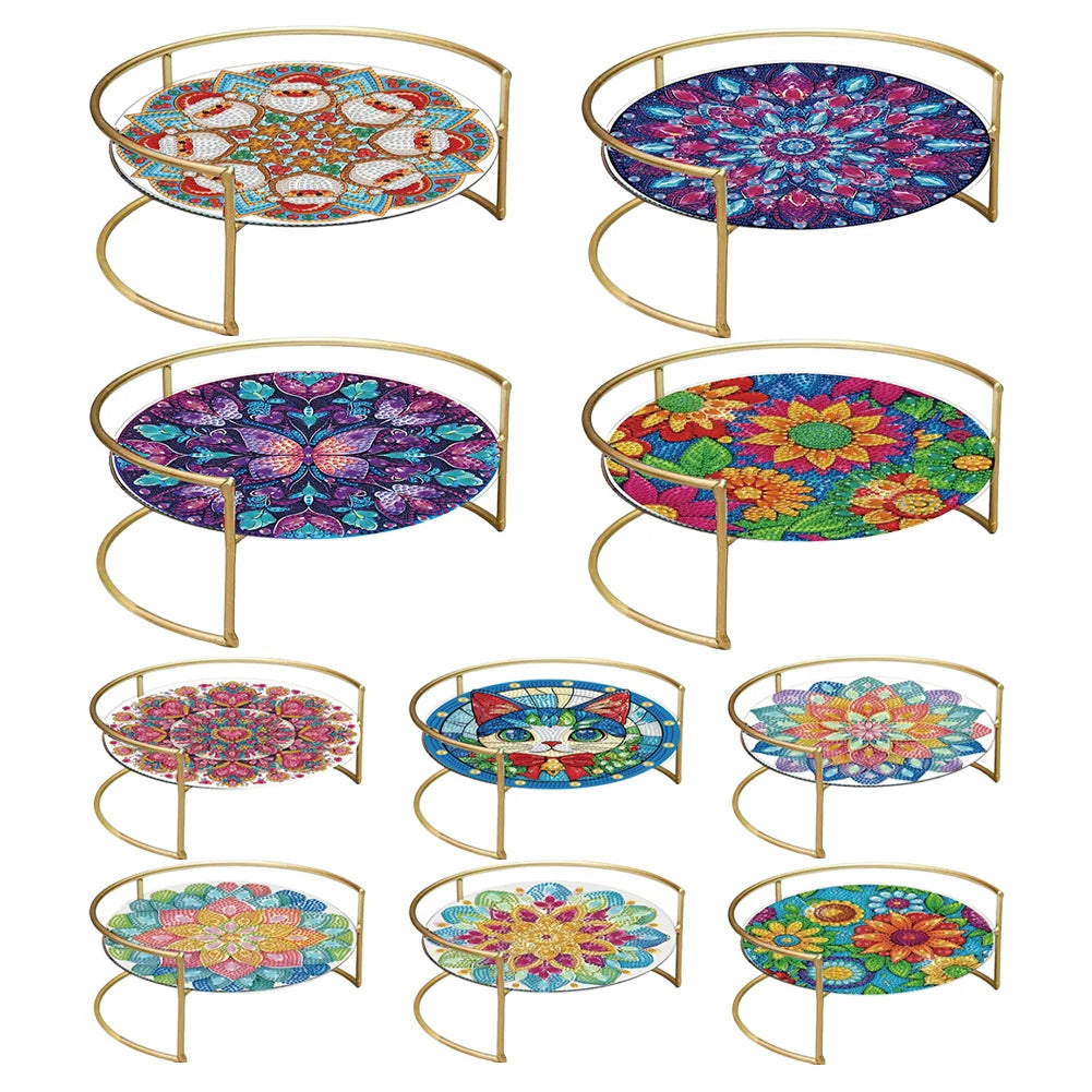 Diamond Painting Dienblad Acryl Kleurrijk Patroon – Fruit en Snoep Houder voor Tafel- en Countertop Decoratie