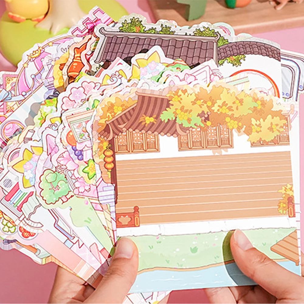 Sticker homestyling set 20in1 landschap stickeralbum voor kinderen