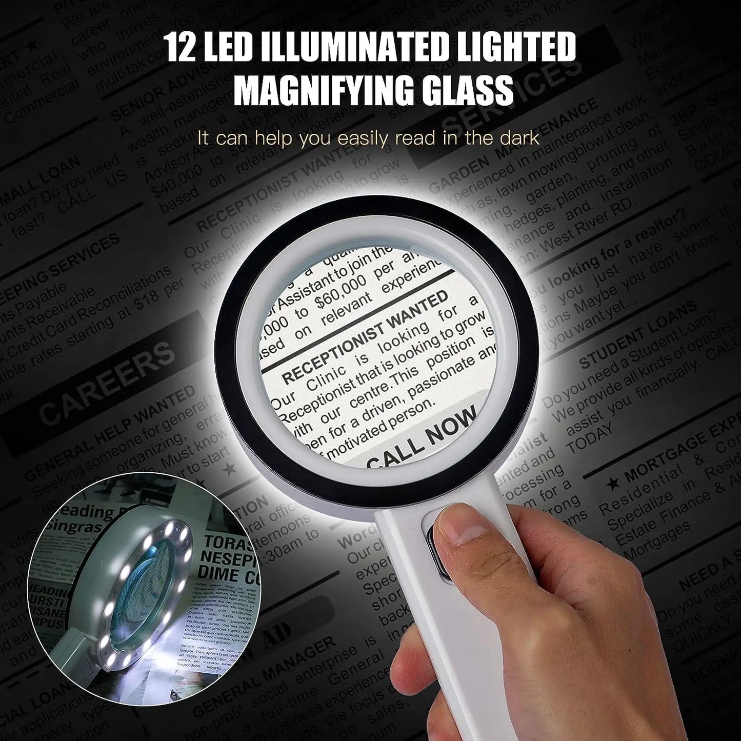Diamond Painting Loeplamp met Handheld Vergrootglas en LED Verlichting