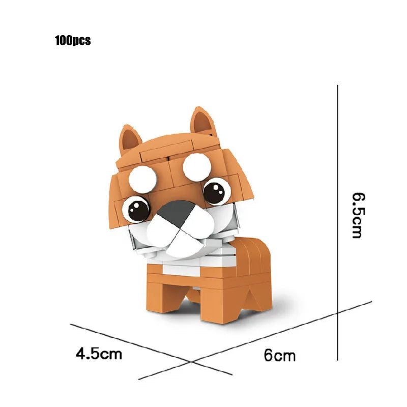 Bouwpakket Mini Dieren Blokjes – Hond, Tijger, Konijn, Pinguïn & Meer