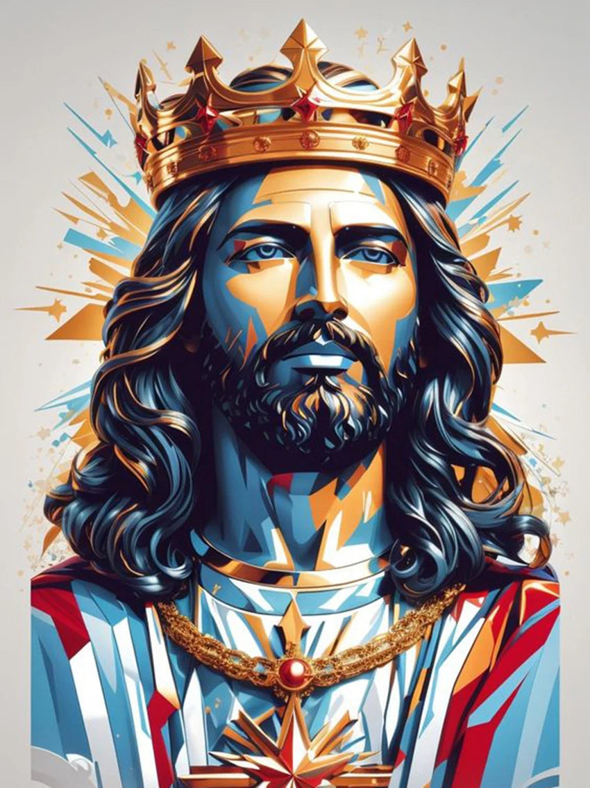 AB Diamond Painting op canvas – Religieus Thema – Jezus – Volledige bedekking – Keuze uit ronde of vierkante AB/Fairydust steentjes