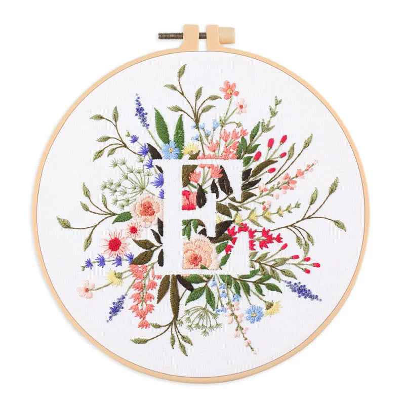 Borduurpakket Rond – Eekhoorn & Bloemen – Compleet Starterset
