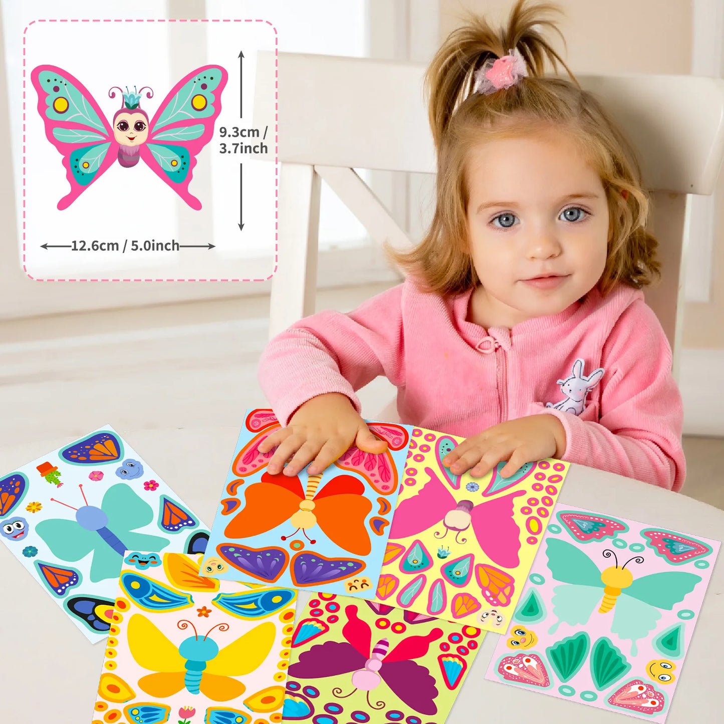 Sticker pret voor kinderen – Creatieve puzzelstickers vlinders