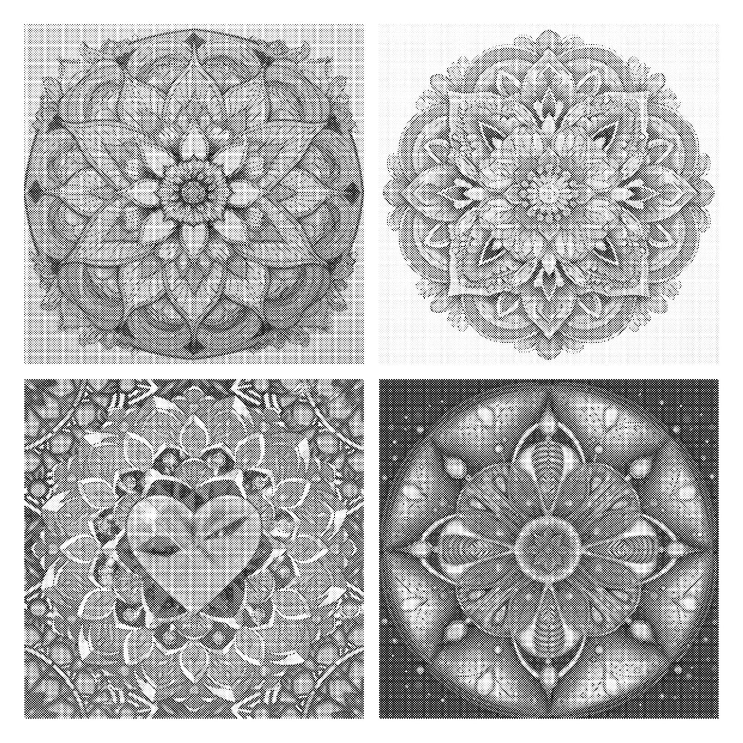 DOT Painting - Mandala Eén Kleur (40x40 cm)