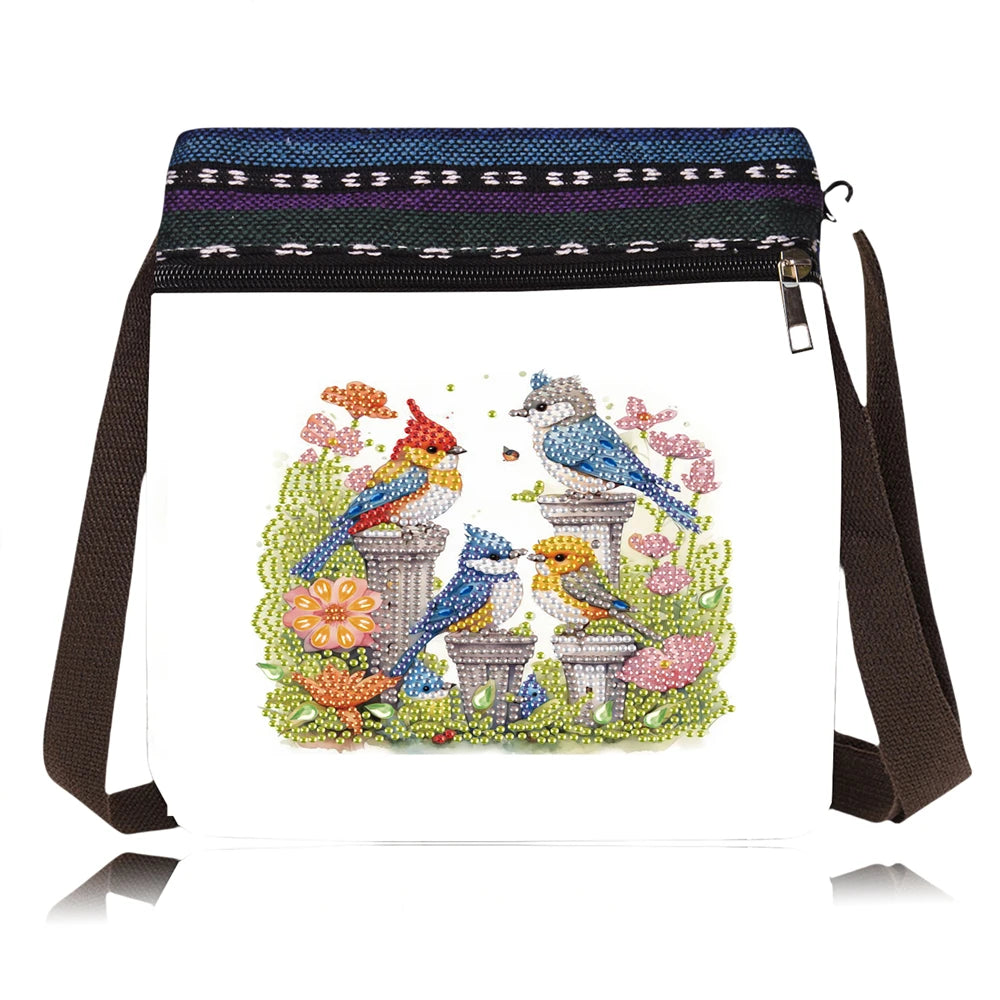 Diamond Painting Tas Wolf – Canvas Schoudertas met Rits en Hengsel