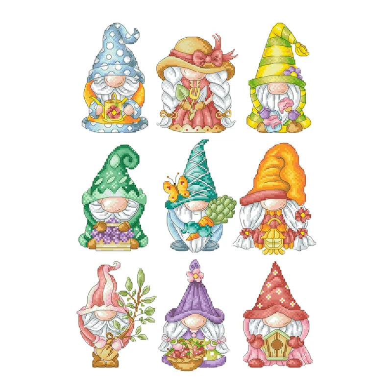 Borduurpakket – Picknick Kabouters Kruissteek, 11/14/18ct