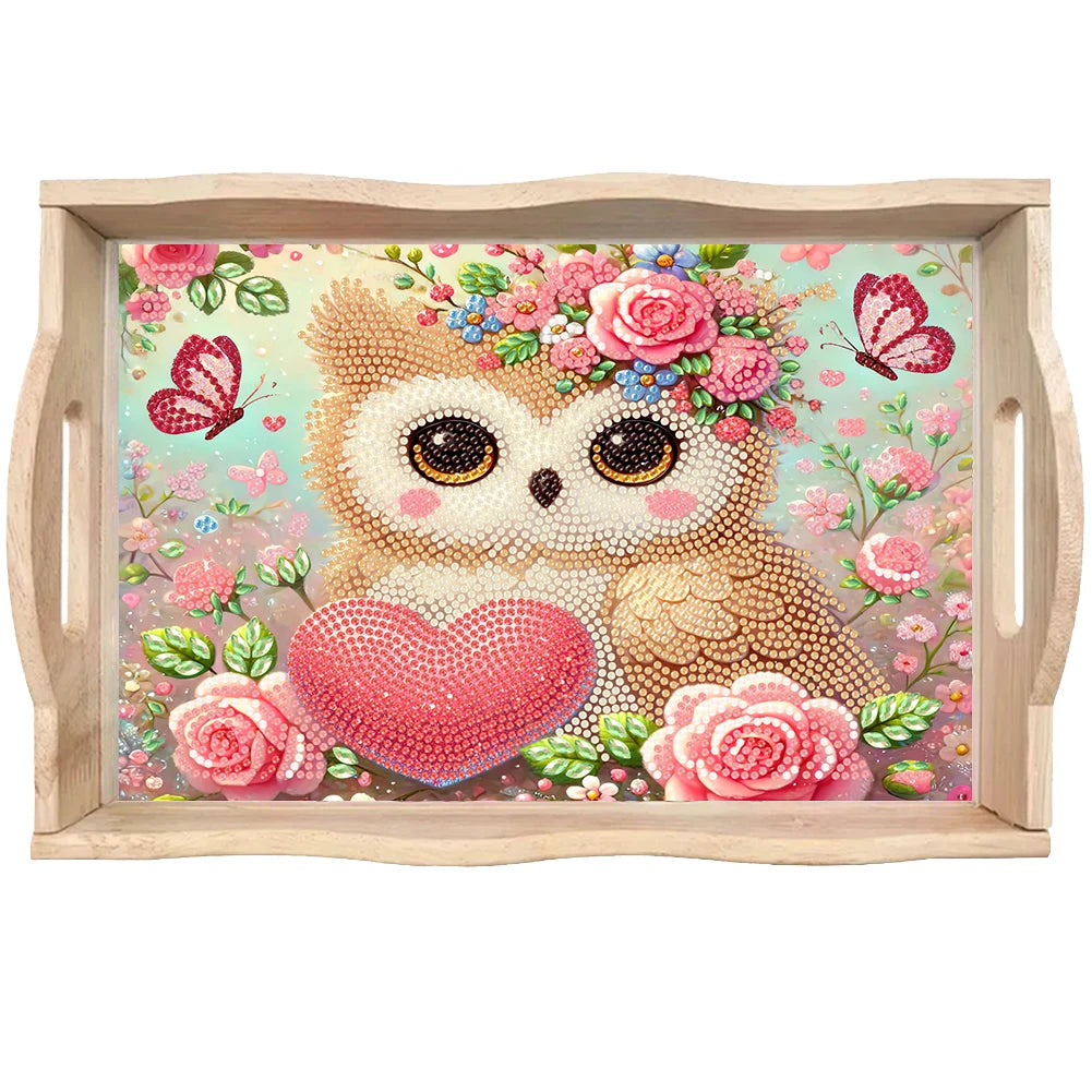 Diamond Painting Dienblad Hout - Kleurrijk Serveerblad voor Eten en Decoratie