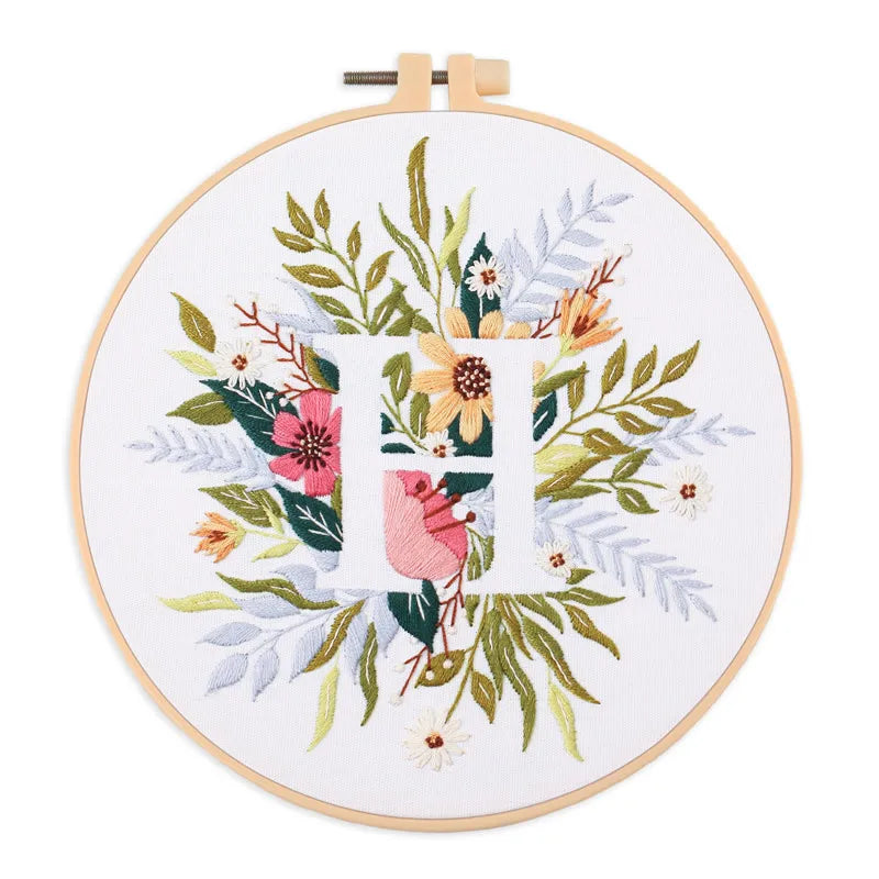 Borduurpakket Rond – Eekhoorn & Bloemen – Compleet Starterset