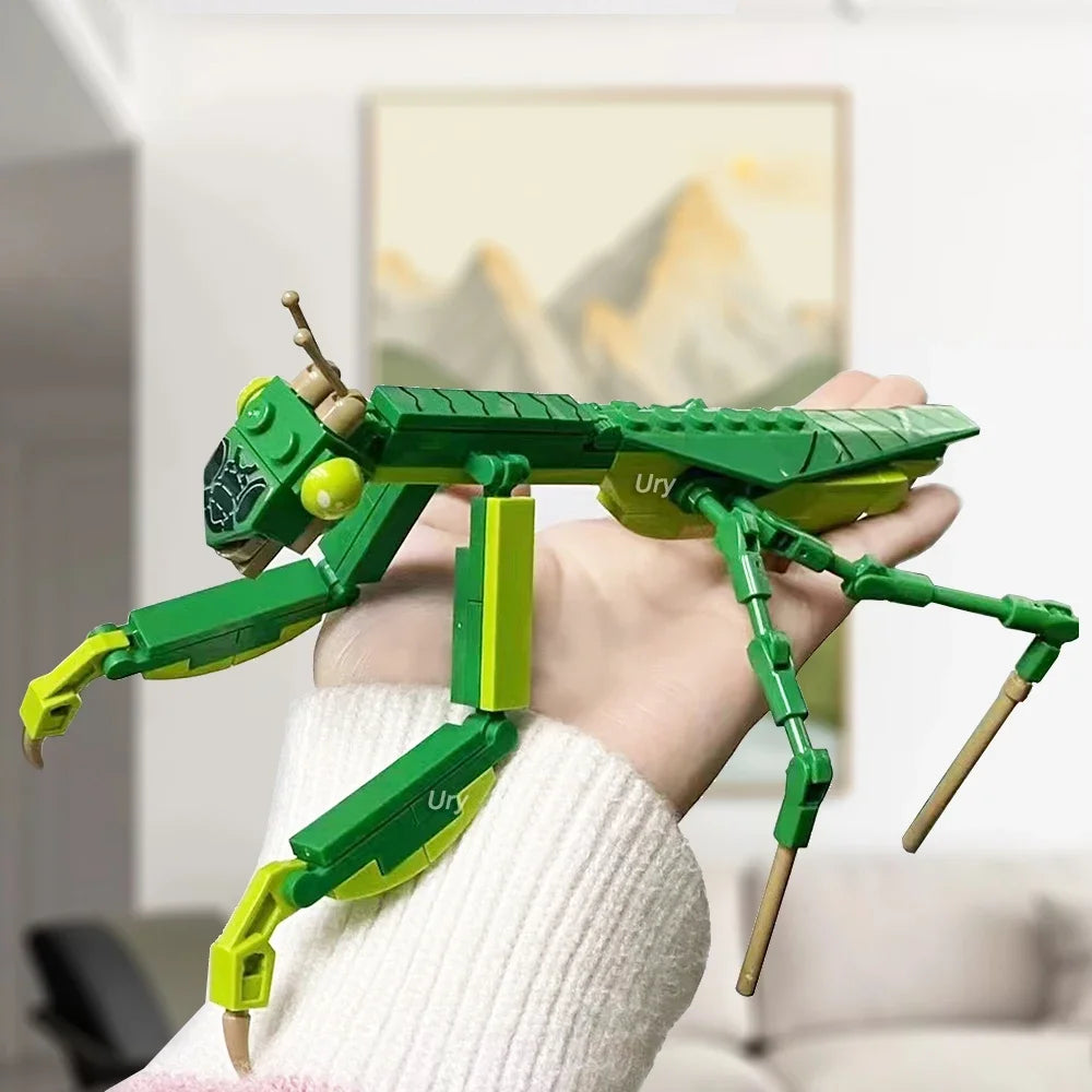 Bouwpakket Insectenmodel Bij, Vlinder, Krekel & Sprinkhaan – Creatief Blokkenplezier